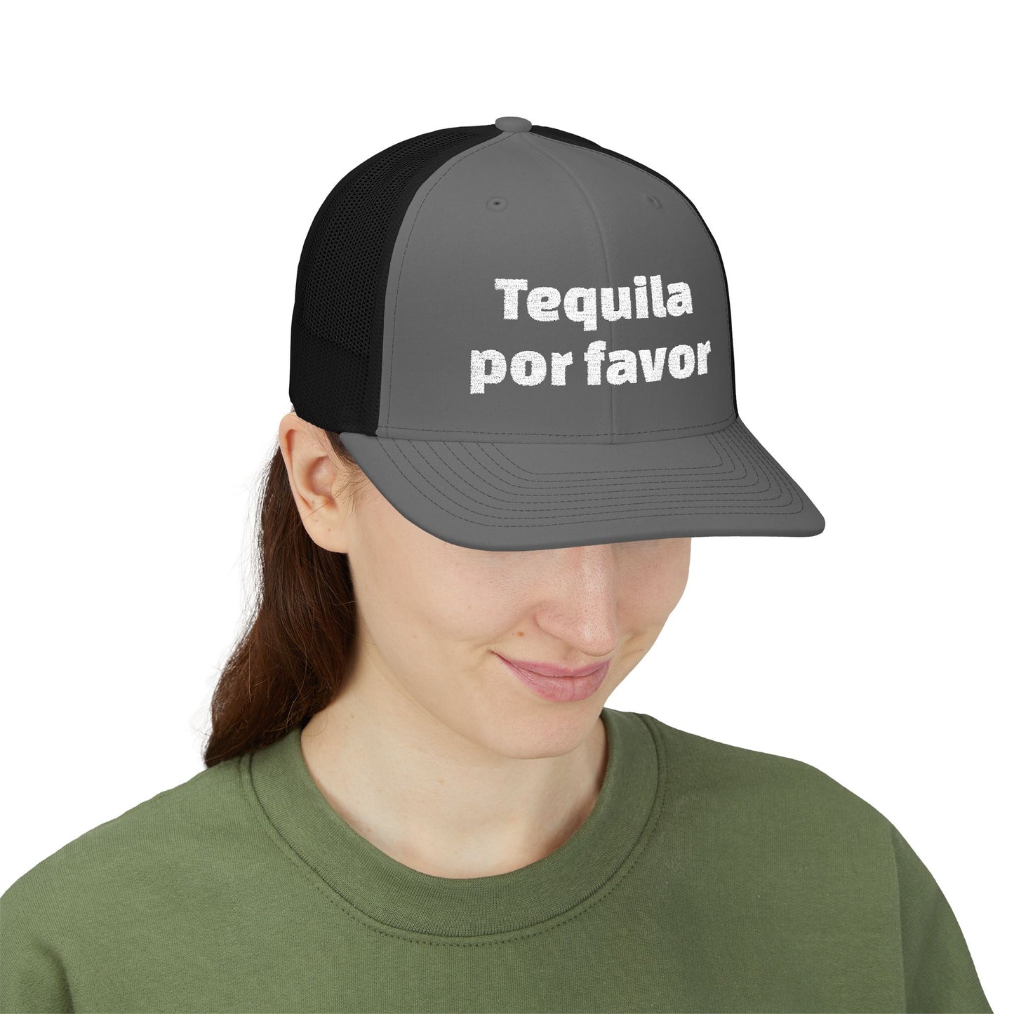 Tequila Por Favor Snapback Trucker Cap (Embroidery)