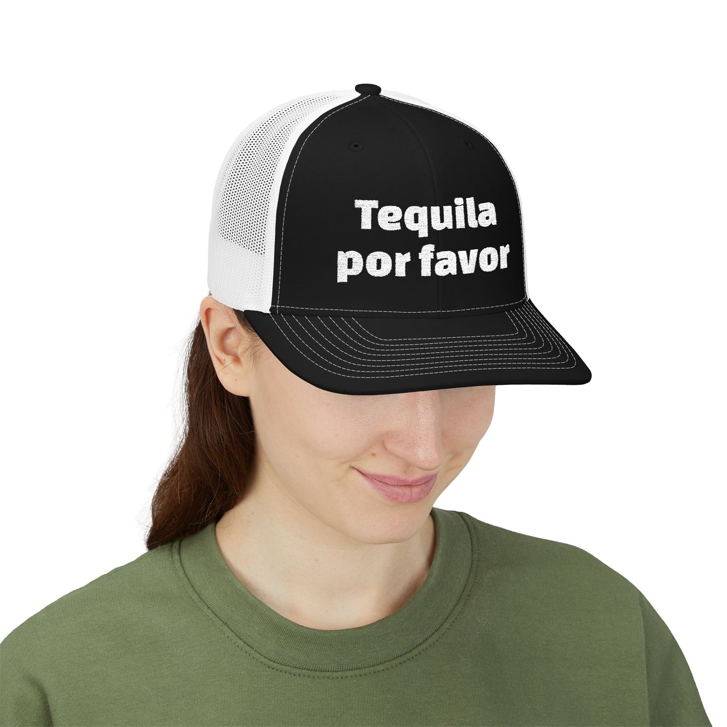 Tequila Por Favor Snapback Trucker Cap (Embroidery)