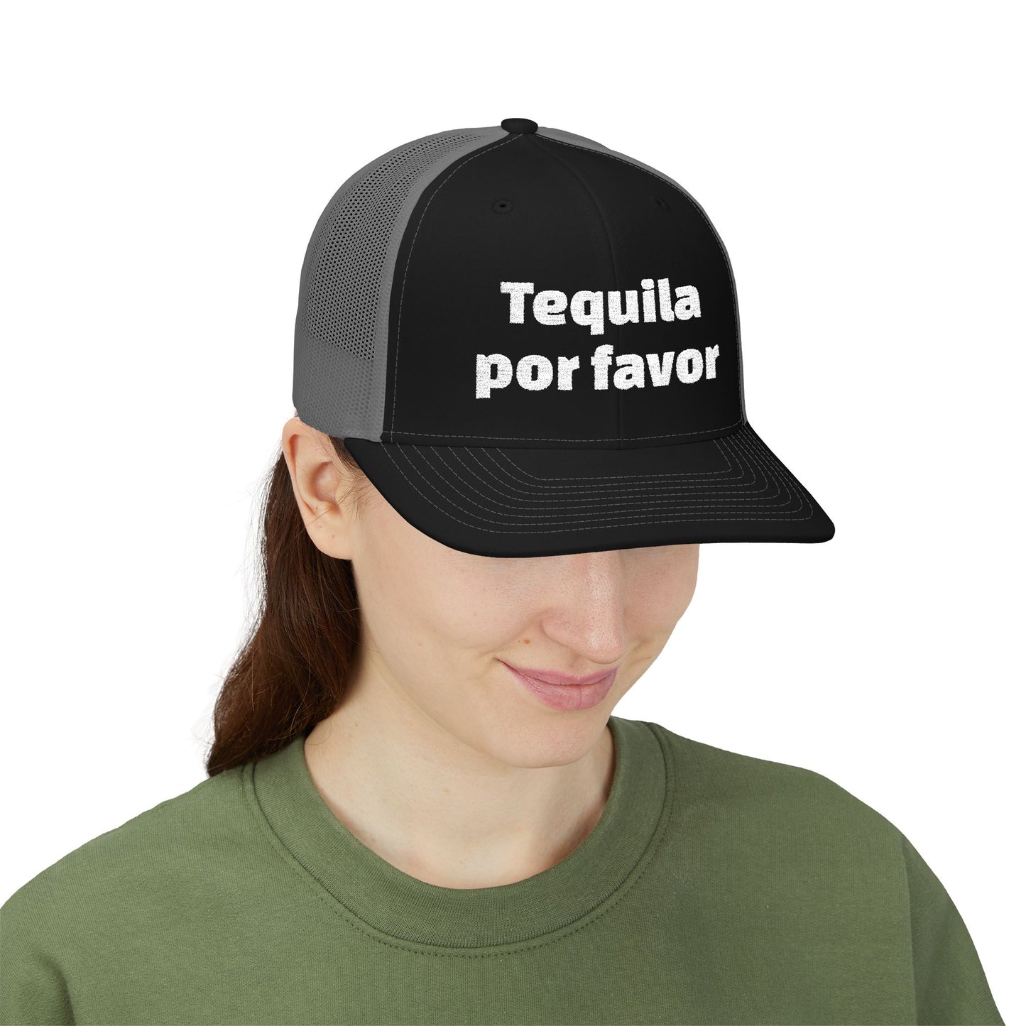 Tequila Por Favor Snapback Trucker Cap (Embroidery)